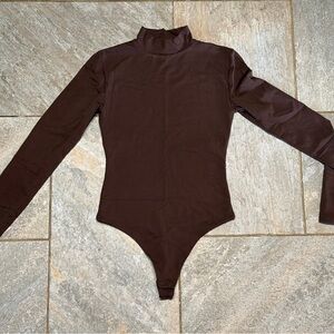 Babaton Rich Brown Long Sleeve Bodysuit